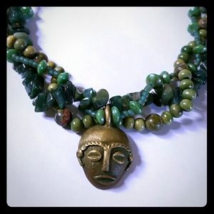 African Mask Necklace